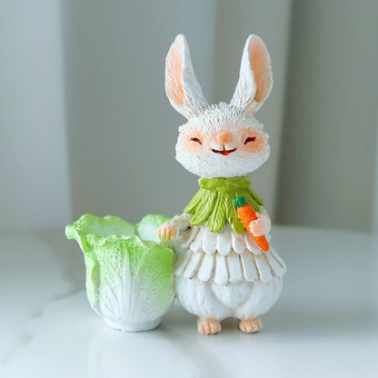 Adorable Hasenfigur mit Salatpflanzer Brehn