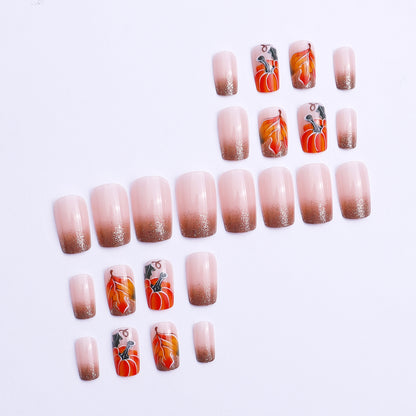 Künstlerische Kürbis-Themen-Nail Art