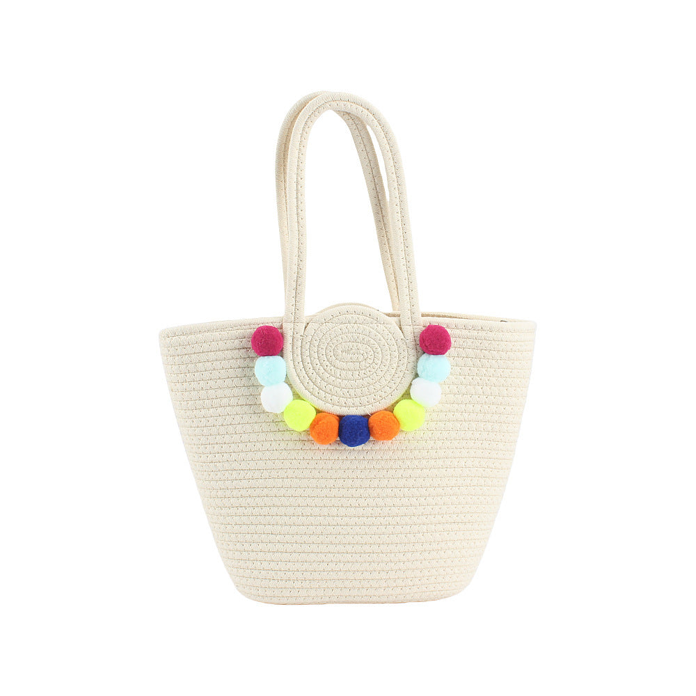Strandtasche mit Fröhlichen Pompons Brehn
