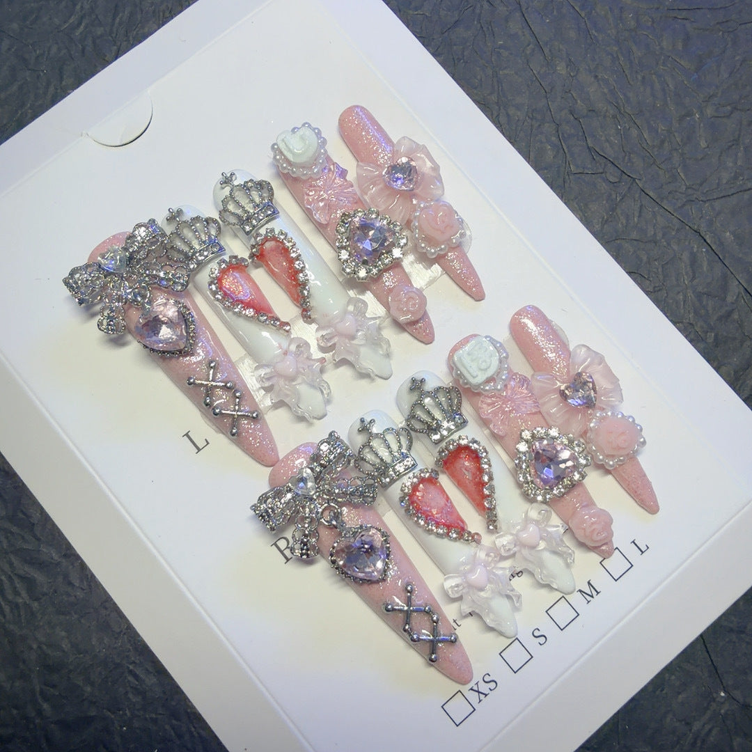 Strass Verzierte Press-On Nagelkunst Set