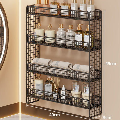 Dreifach-Tier Wandmontierter Metallgitter Badezimmer-Organizer Regal