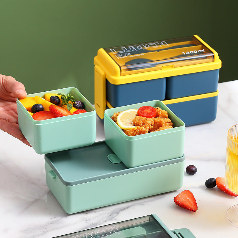 Multifunktionale Lebensmittelaufbewahrung Lunchbox mit integriertem Besteckset