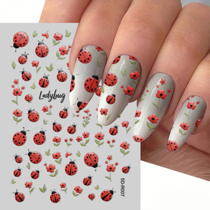 Marienkäfer Nagelkunst Aufkleber Set