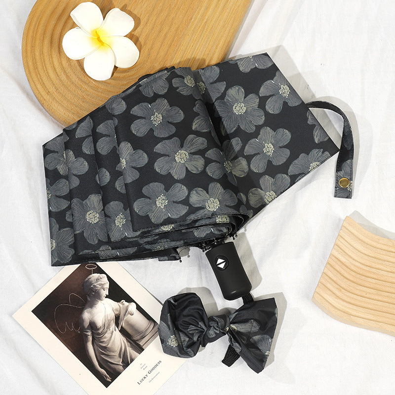 Damen Mini Faltregenschirm mit elegantem Blumendruck Brehn