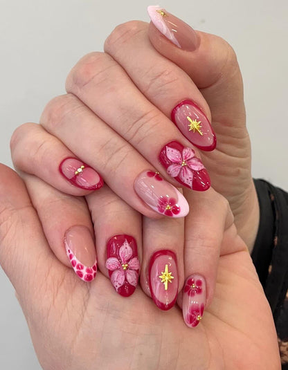 Floral Art Druck-on Nagel Set Brehn