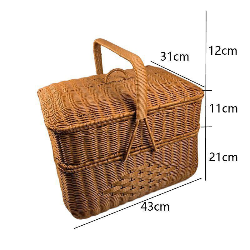 Multi-Layer Woven Picnic Storage Basket Brehn