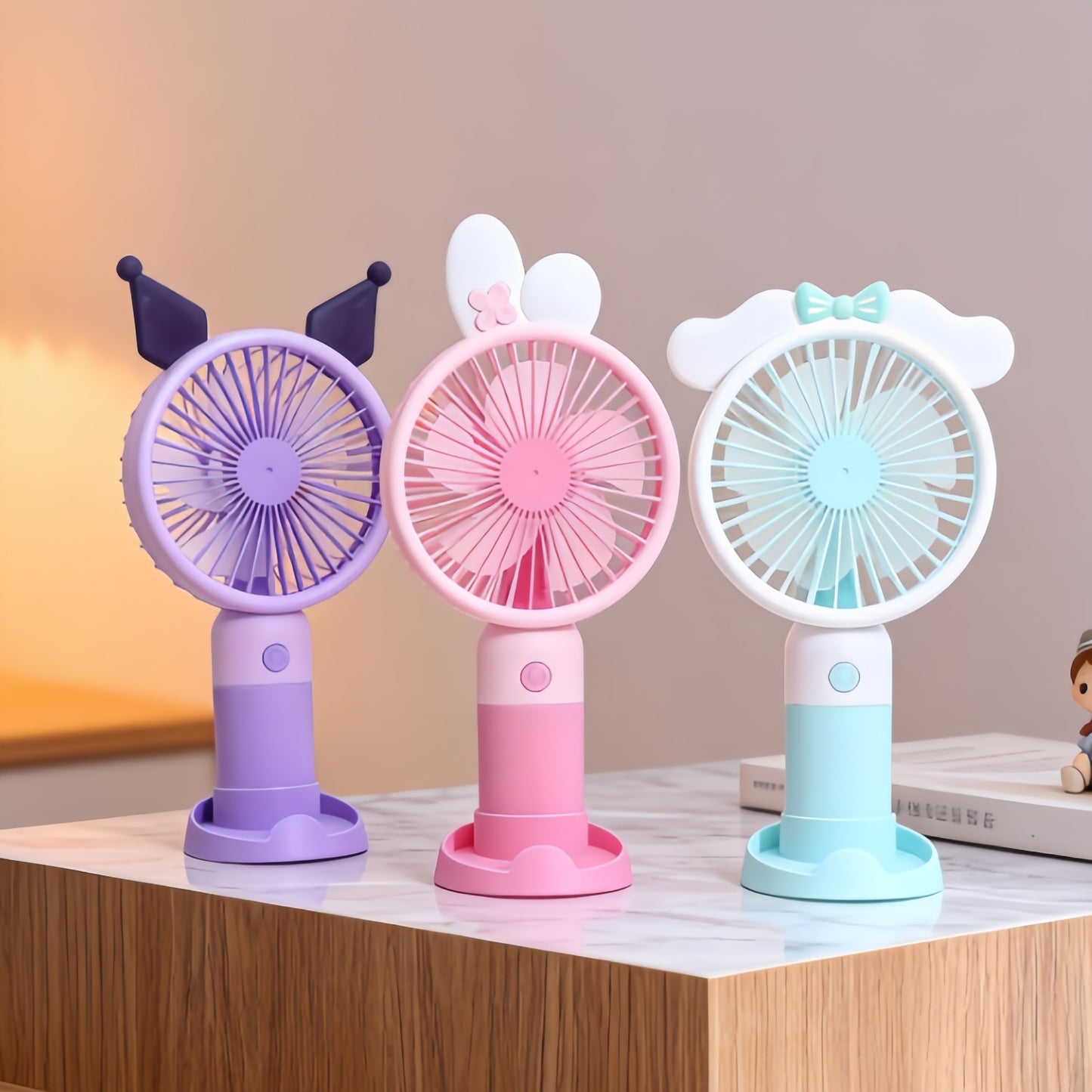 Damen tragbarer Handventilator mit süßem Hasenmotiv Brehn