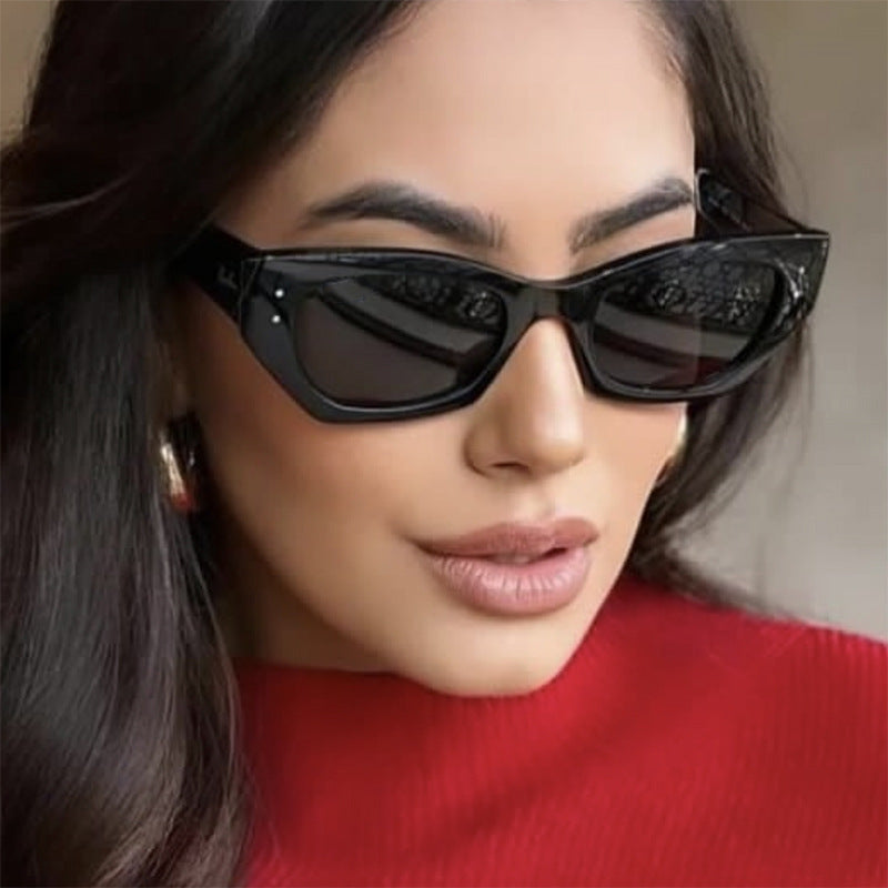 Damen trendige Cat-Eye Sonnenbrille mit elegantem Kunststoffrahmen Brehn
