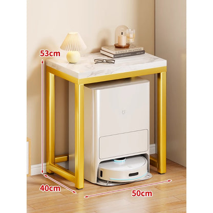 Marmor-Top-Gold-Metall-Konsole für Robotervakuum-Dock und Eingangsorganisator