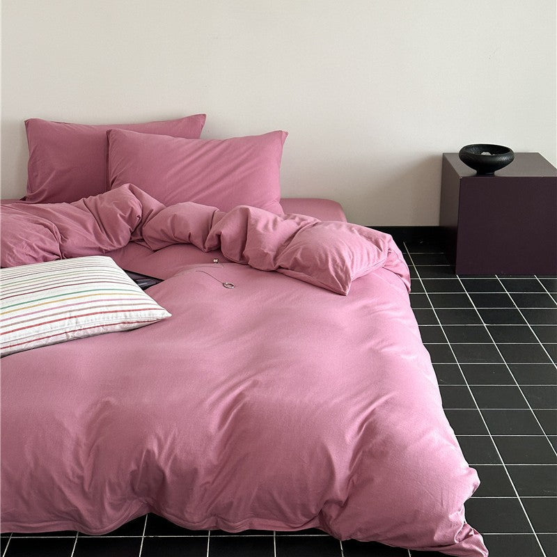 Minimalistisches Makosatin-Bettwäscheset mit extra-weicher Oberfläche und pflegeleichter Webung