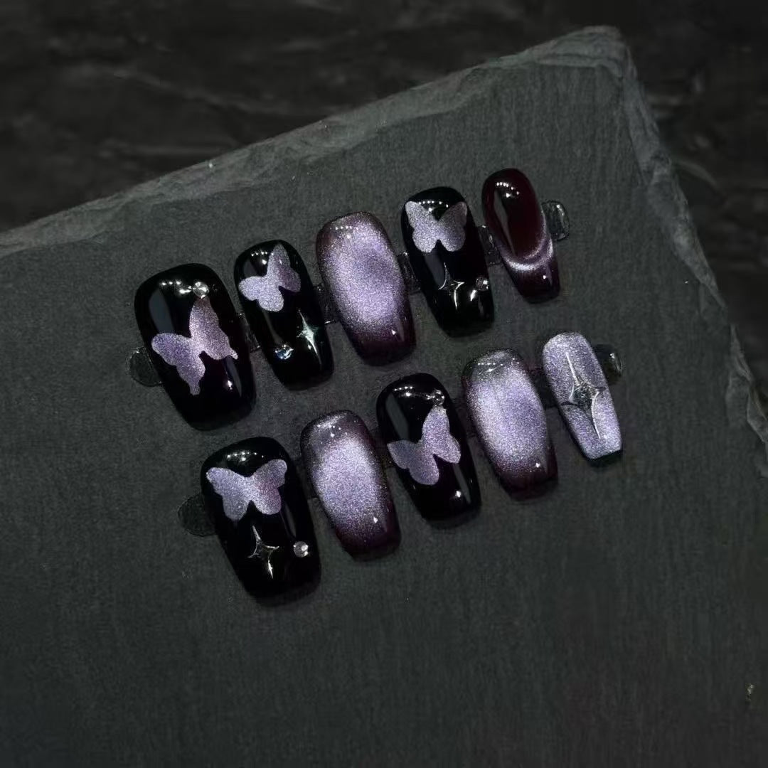 Elegantes Schmetterlings-Presse-on-Nail-Art-Set Brehn