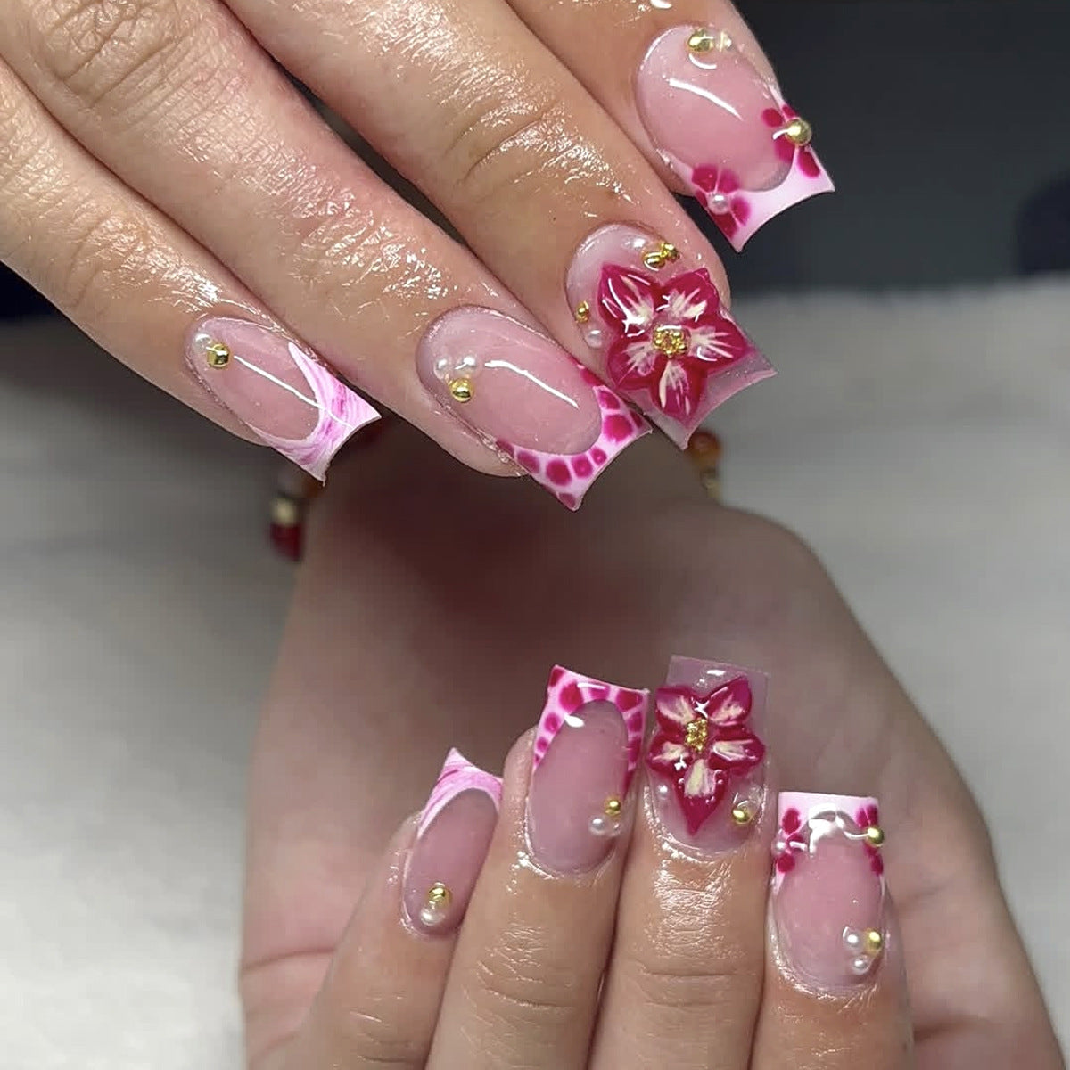 Dekorative Florale Nagel Kunst Extensions Brehn
