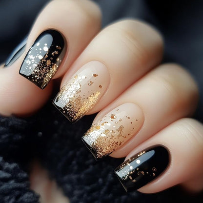 Elegante Glitzer Ombre Nagelkunst Extensions Brehn