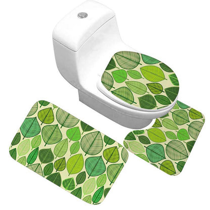 Blumenmuster Toilettenteppich Set