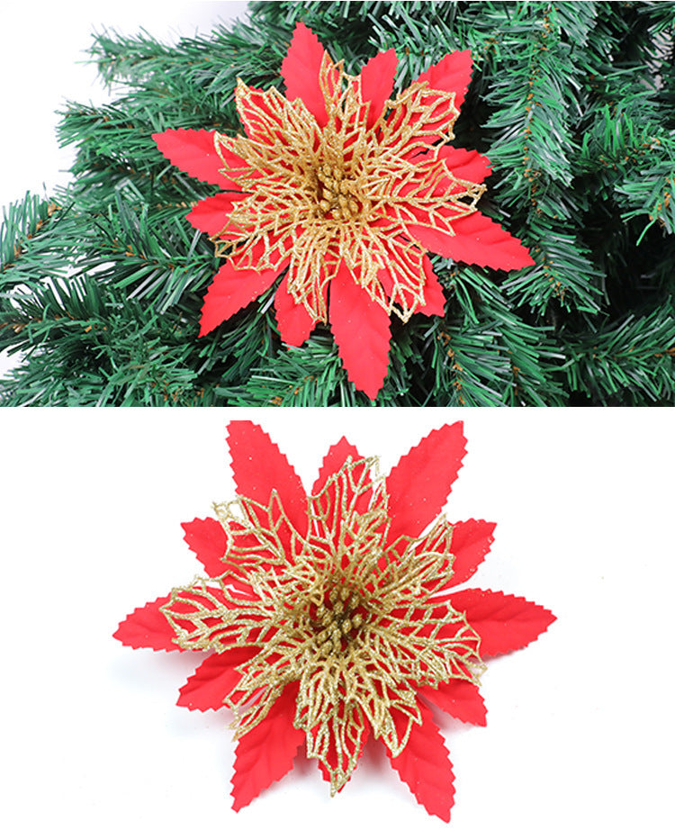 Glitzerndes Feiertags-Blumenakzent-Ornament Brehn