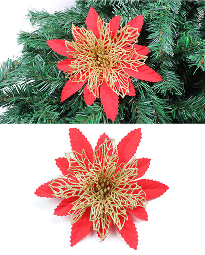 Glitzerndes Feiertags-Blumenakzent-Ornament Brehn