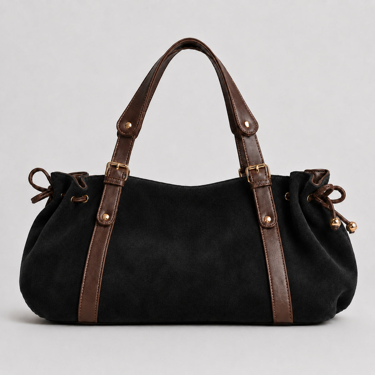 Strukturierte Wildleder-Handtasche