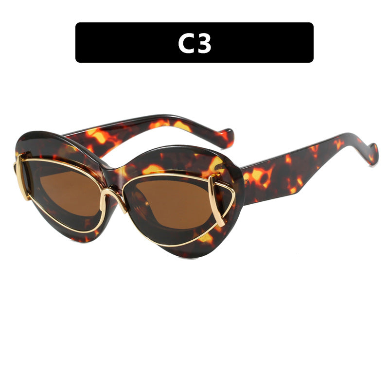 Damen extravagante Katzenaugen-Sonnenbrille Brehn
