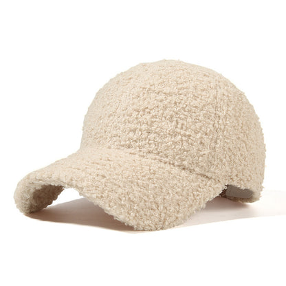 Sherpa Teddy Faux-Shearling Baseballmütze mit geschwungenem Schirm und verstellbarem Rückengurt Brehn