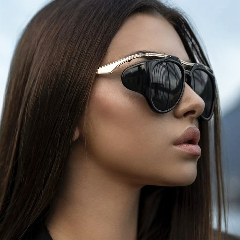 Damen Cat-Eye Sonnenbrille mit einzigartigem Design und schützenden Gläsern Brehn