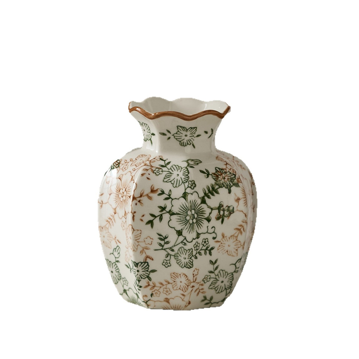 Elegante Keramikvase mit floralem Muster Brehn