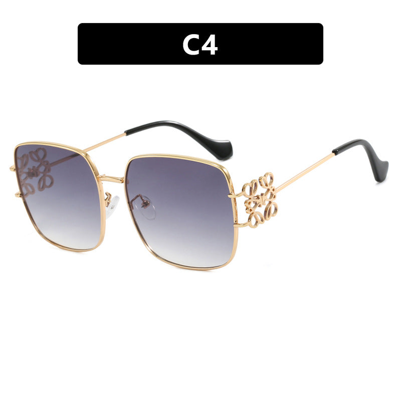 Damen quadratische Sonnenbrille mit filigranem Design und luxuriösem Metallrahmen Brehn