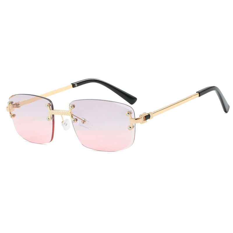 Damen elegante quadratische Sonnenbrille mit transparenten Gläsern und hochwertigem Metallrahmen Brehn