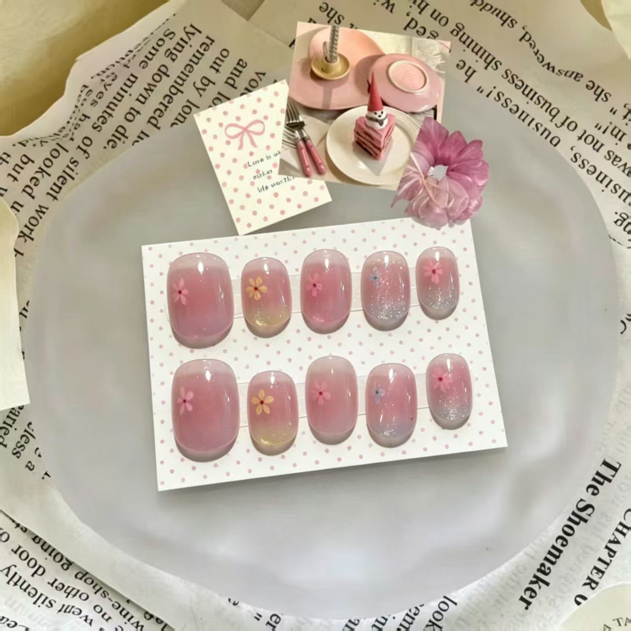 Blumenmotiv Nagelkunst Set Brehn