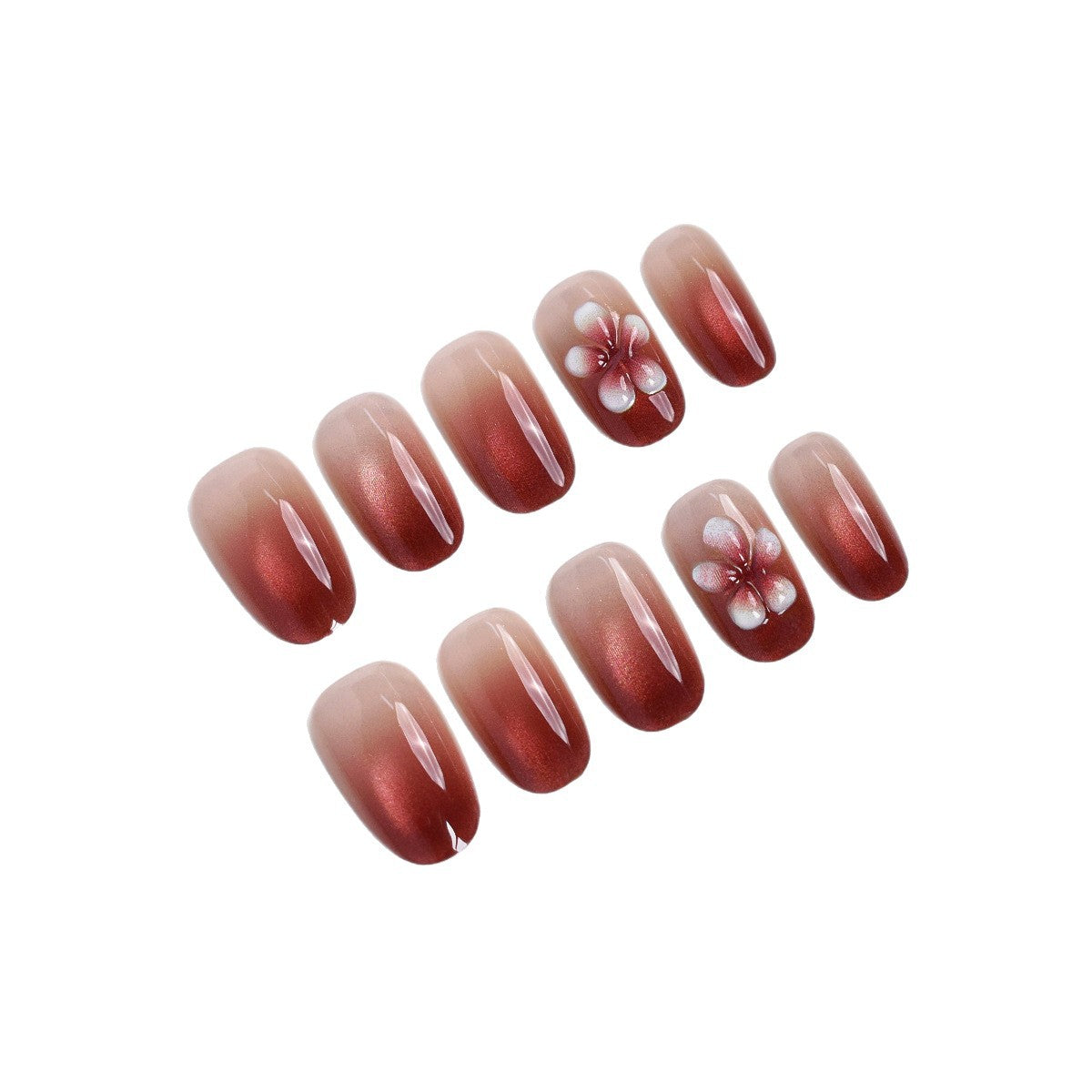 Elegantes Blumendruck-Nagelset Brehn