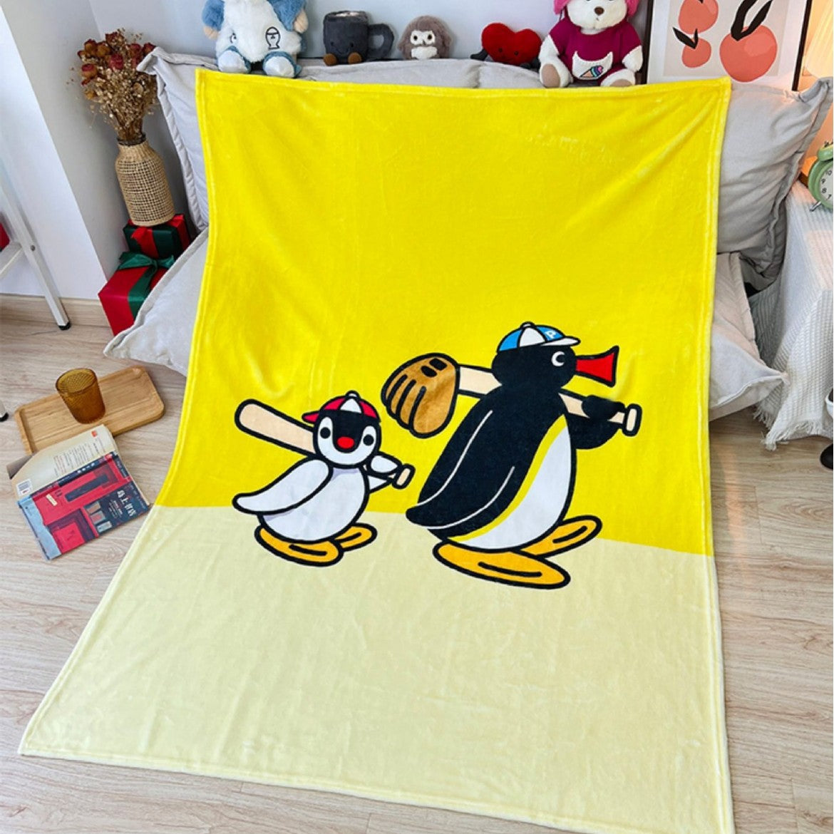 Lustige Illustrierte Pinguin Plüsch-Wurfdecke