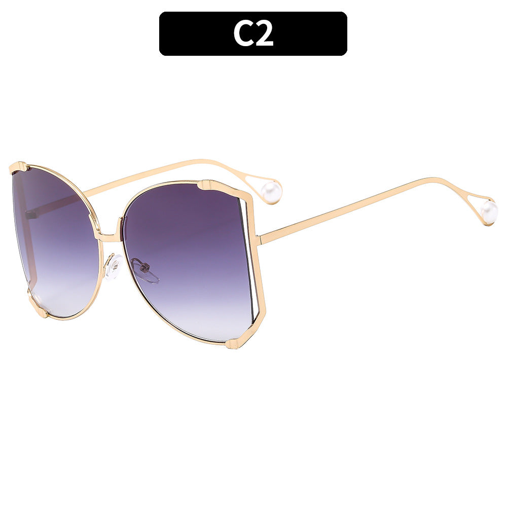 Oversized Geometrische Katzenauge Sonnenbrille