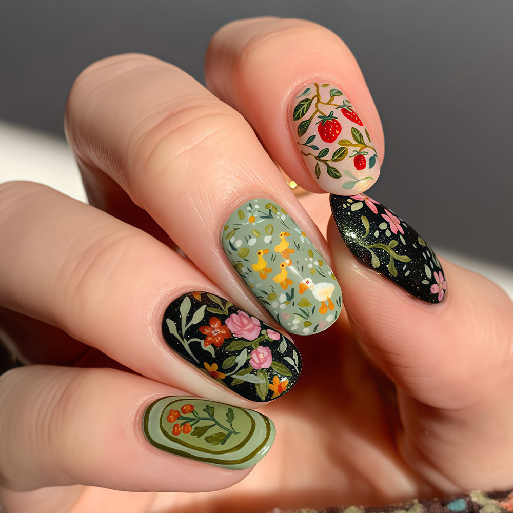 Saisonales thematisiertes Press-On-Nagelkunst-Set Brehn
