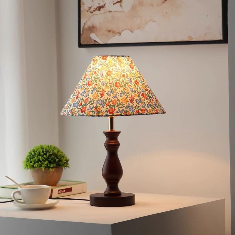Vintage Holz Tischlampe