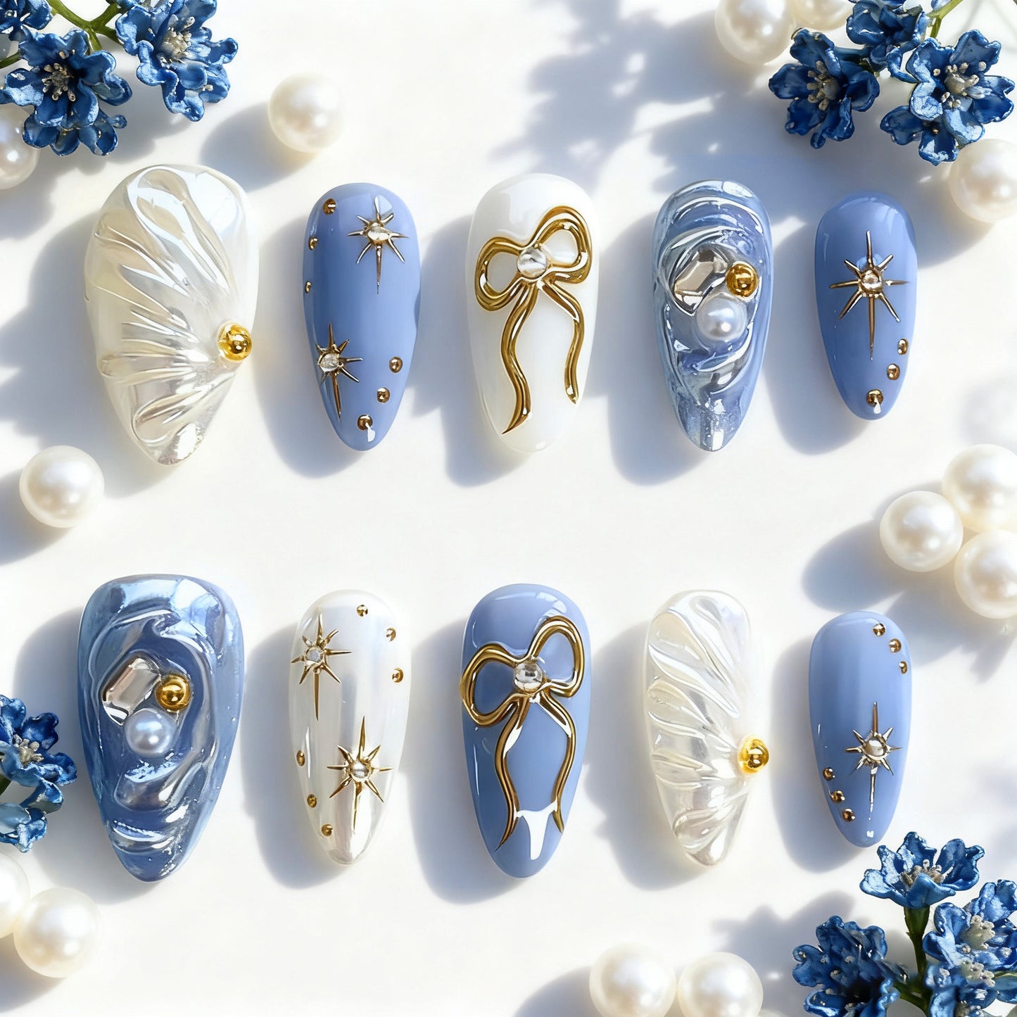 Kunstvoll gestaltetes Nagelset Brehn