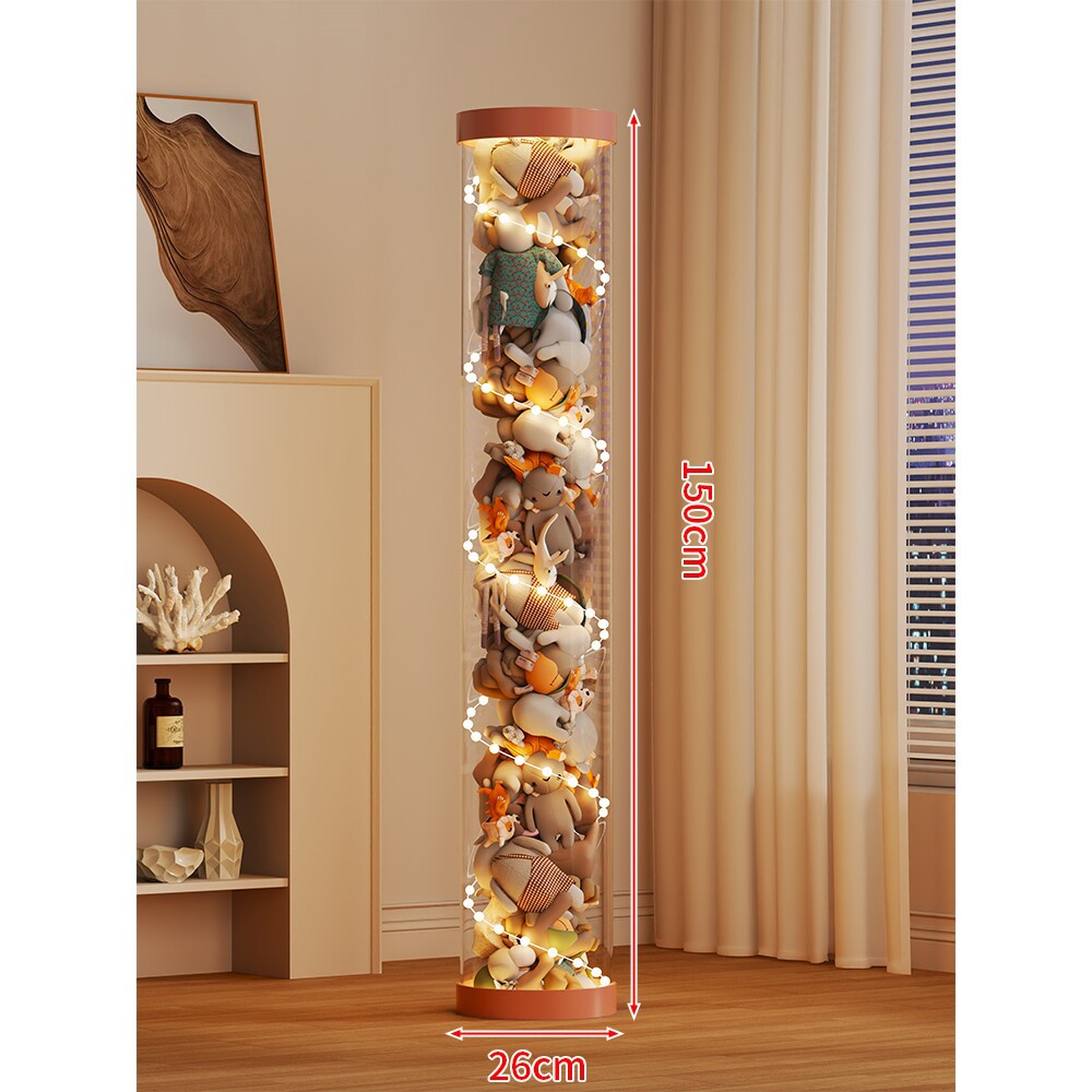 LED-beleuchteter transparenter Plüschspielzeug-Vitrine-Zylinder
