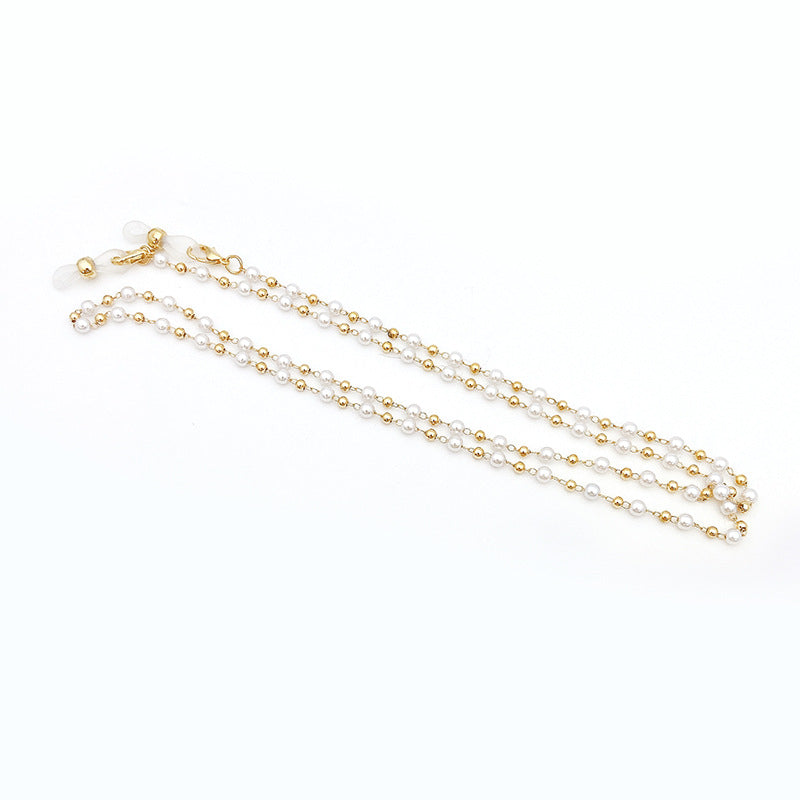 Perlenschmuckkette mit Goldener Gliederkette Brehn