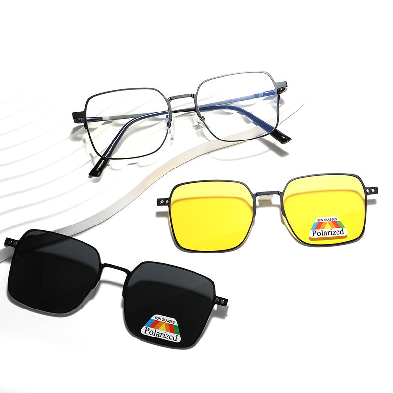 Damen vielseitige, modische Sonnenbrille mit wechselbaren polarisierenden Gläsern Brehn