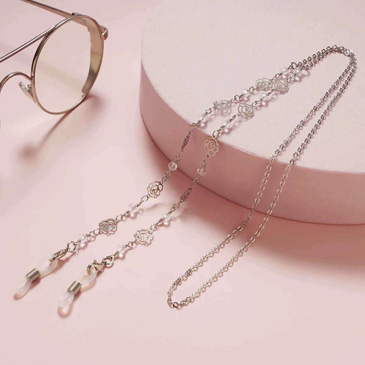 Modische Brillenhalterkette mit Blumen-Design Brehn