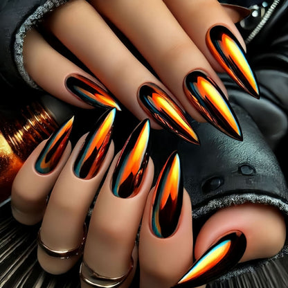 Glänzende Stiletto Nagelkunst Brehn
