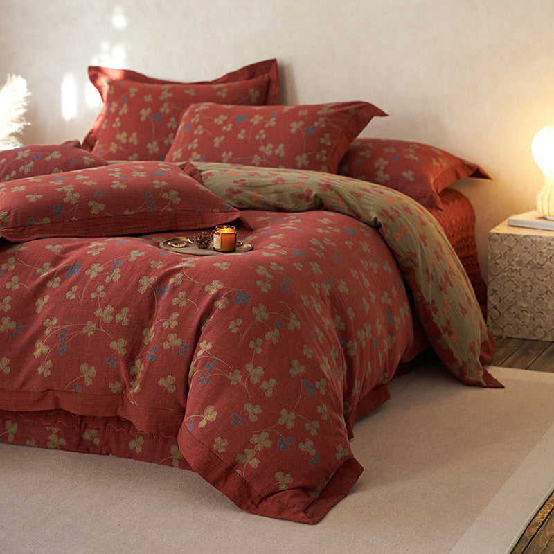 Luxus Wendbare Jacquard Bettbezug Set