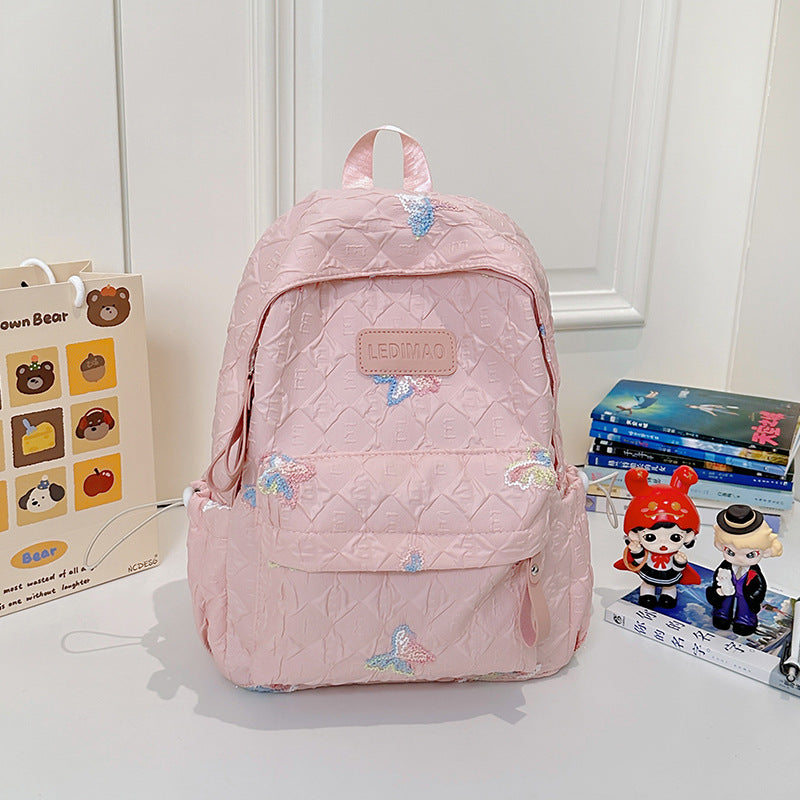 Bestickter floraler Design-Schulrucksack