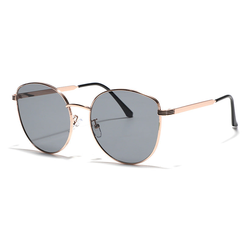 Damen geometrische Sonnenbrille mit schmalem Metallrahmen Brehn