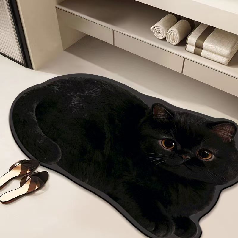 Gemütliche katzenförmige Badematte