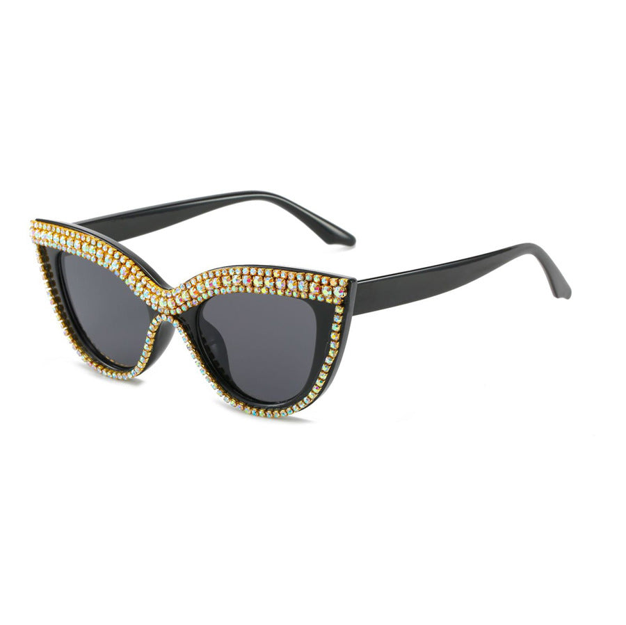 Statement Cat-Eye Sonnenbrille mit Kristallverzierungen Brehn