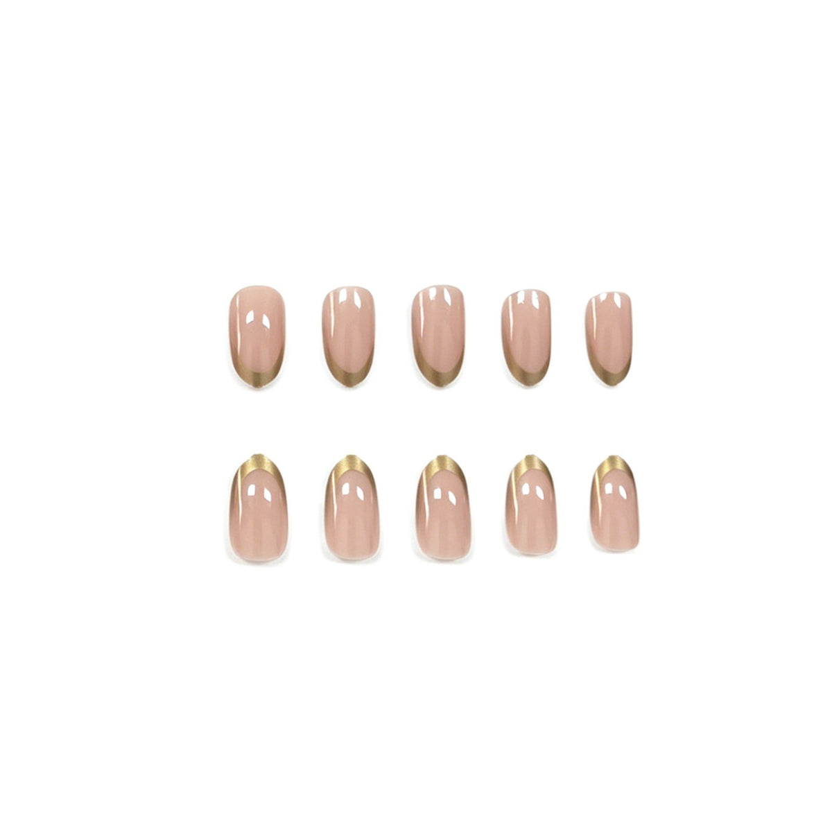 Elegante Metallic French Tip Nagelverzierung Brehn