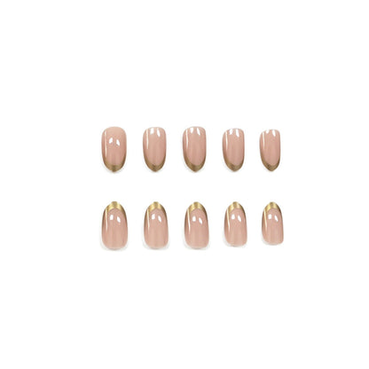 Elegante Metallic French Tip Nagelverzierung Brehn