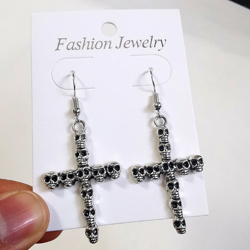 Gothic Skull Cross Ohrringe Brehn