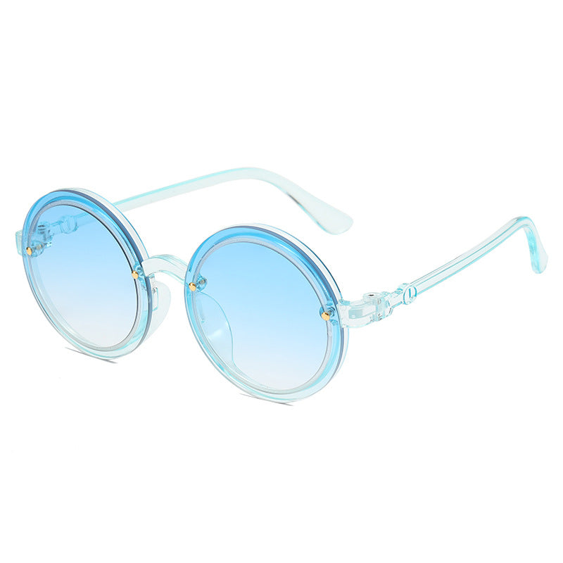 Damen Runde Sonnenbrille mit transparentem Rahmen Brehn