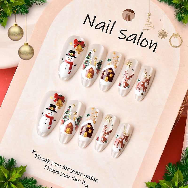 Festliches Winter-Themen Press-On Nagelkunst Brehn