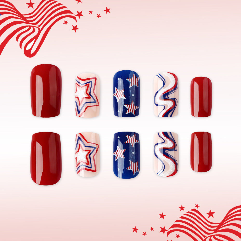 Themen Press-On Nagelkunst Set mit Sternen Design Brehn